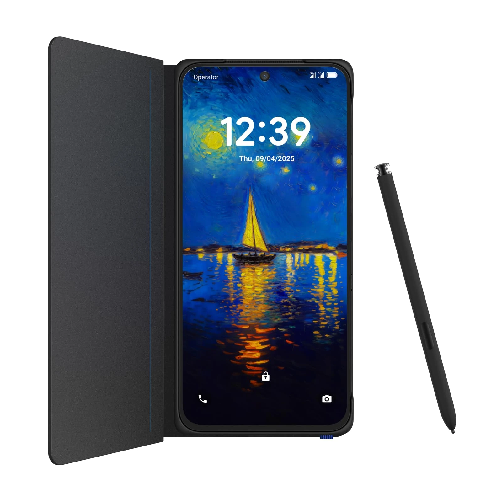 TCL NXTPAPER 60 Ultra 5G Android Smartphone,7.2" FHD+ 120Hz NXTPAPER Display,12GB RAM+512GB ROM,Eye Care Phone,Paper-like Display,Nebula Black,with Flip Cover and Stylus