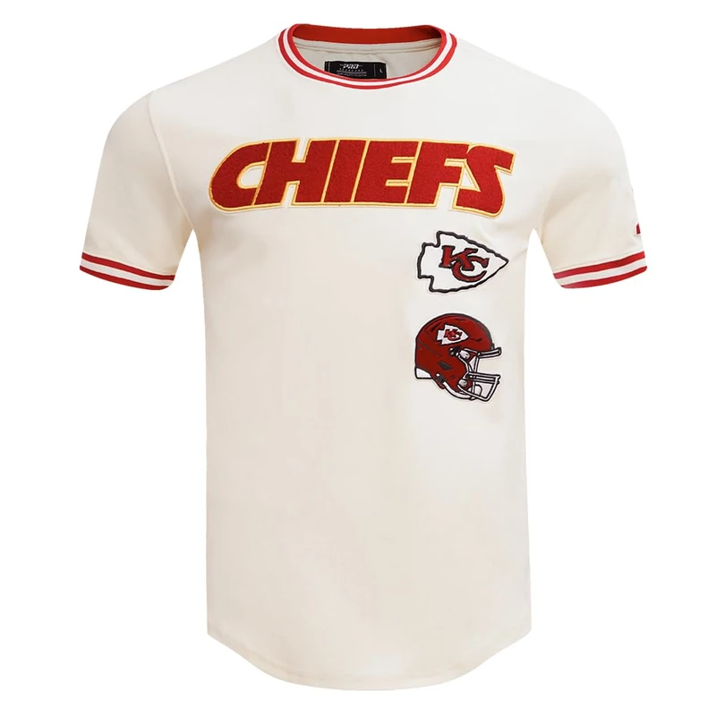 Pro Standard Mens NFL Kansas City Chiefs Retro Classics Short Sleeve Tee Eggshell/Red M