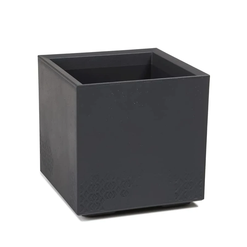 LAMELA Plant Pot with Wheels Height 60 cm, 36 L, Plastic Flower Pot in Concrete Look, Planter with Water Drainage, Modern for Indoor and Outdoor Use, Weatherproof and Easy to Clean, Cream