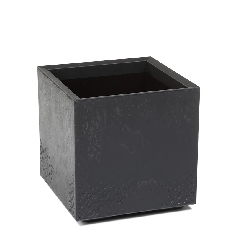 Plant Pot with Wheels, Height 60 cm, 36 L, Plastic Flower Pot in Wood Look, Planter with Water Drainage, Modern for Indoor and Outdoor Use, Weatherproof and Easy to Clean, Anthracite