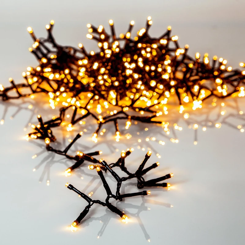 Eglo Outdoor Light Chain Golden Warm White, Christmas Garden Lighting, LED String, Black Plastic, Amber Plastic IP44, 2400 cm