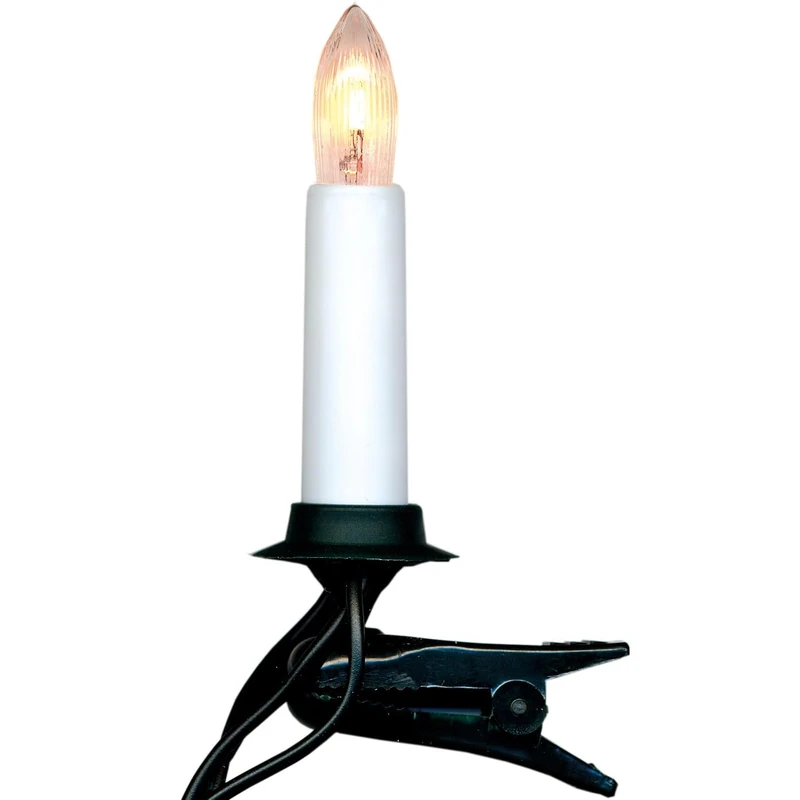 Eglo LED Christmas Candle Set, 25 Taper Candles with Holders, Clip-On Christmas Candles, Plastic in White, Green, Warm White