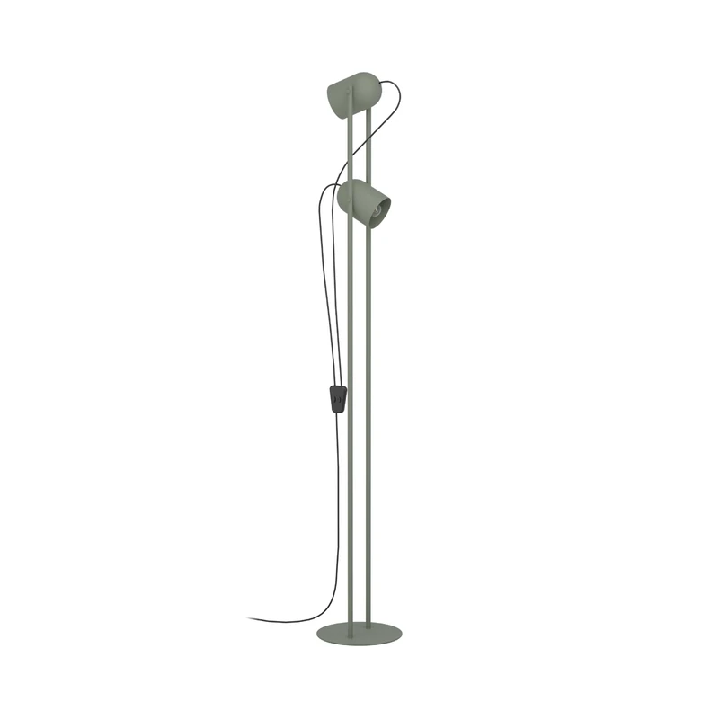 Eglo Floor lamp Tilston, floorlamp for Living Room with 2 Adjustable spotlights, Standing Light for Reading, Green Metal, E14 Socket, 142.5 cm