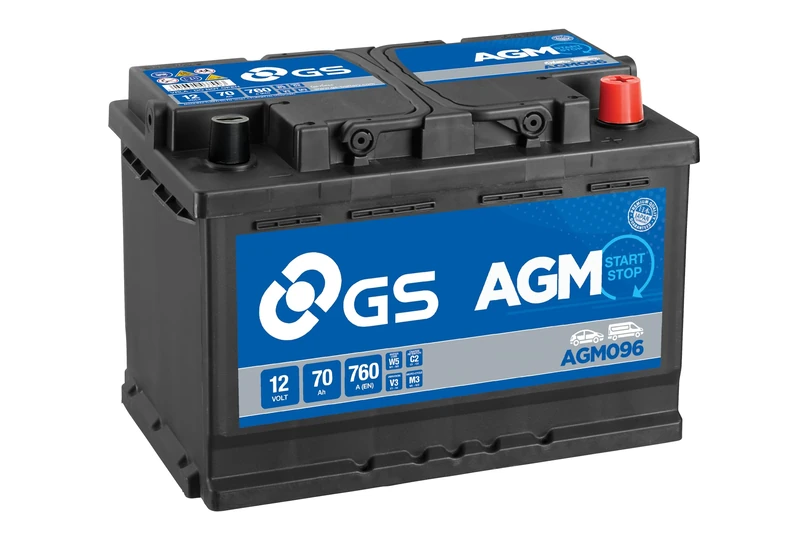 GS AGM096 12V 70Ah 760 CCA AGM Start Stop Car, Truck & Van Battery