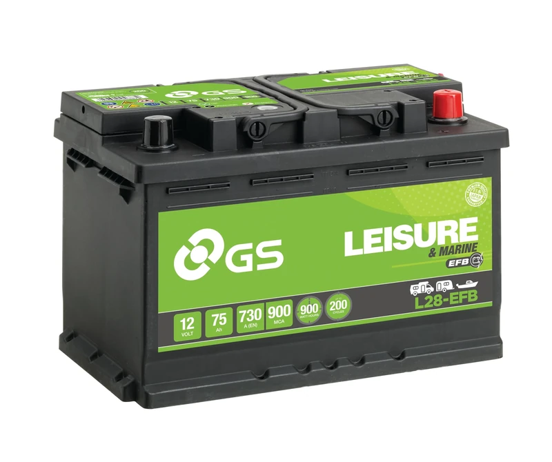 GS L28-EFB 12V 75Ah 730 CCA Leisure, Caravan & Motor Home Battery