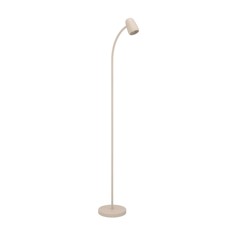 Eglo Arc Floor lamp Carlo, floorlamp for Living Room with Adjustable spot, Flexible Standing Light for Reading, Sand Beige Metal, E14 Socket, H 170 cm