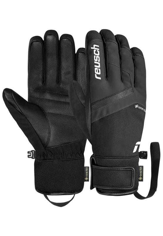 Reusch Booster Gore-Tex Unisex Ski Gloves - Waterproof, Windproof, Breathable, R-LOFT Insulation, Vegan Leather, Softshell Premium, Tight Cuff, Winter Sports for Men and Women