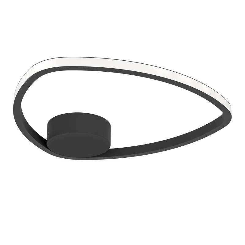 Eglo LED Ceiling Light Fixture Moschella, Flush Mount lamp with dip Switch, Living Room and Office Lighting, Black Metal, White Plastic, Warm - Cool White