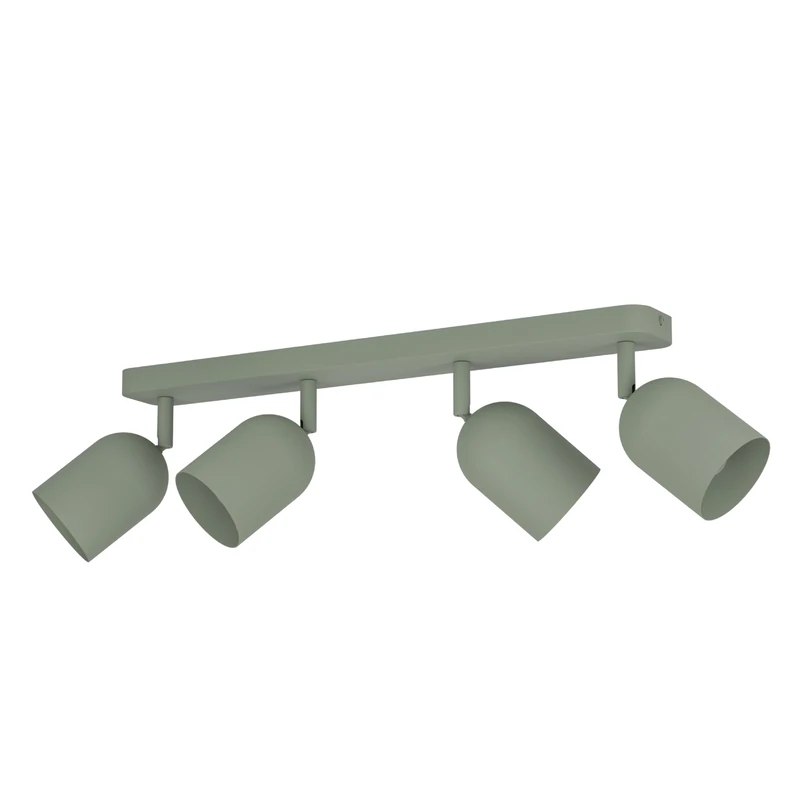 Eglo Spotlight bar Tilston, Light Fitting with 4 Flexible Spots, Ceiling lamp for Living Room and Bedroom, Dark Green Steel, E14 Socket