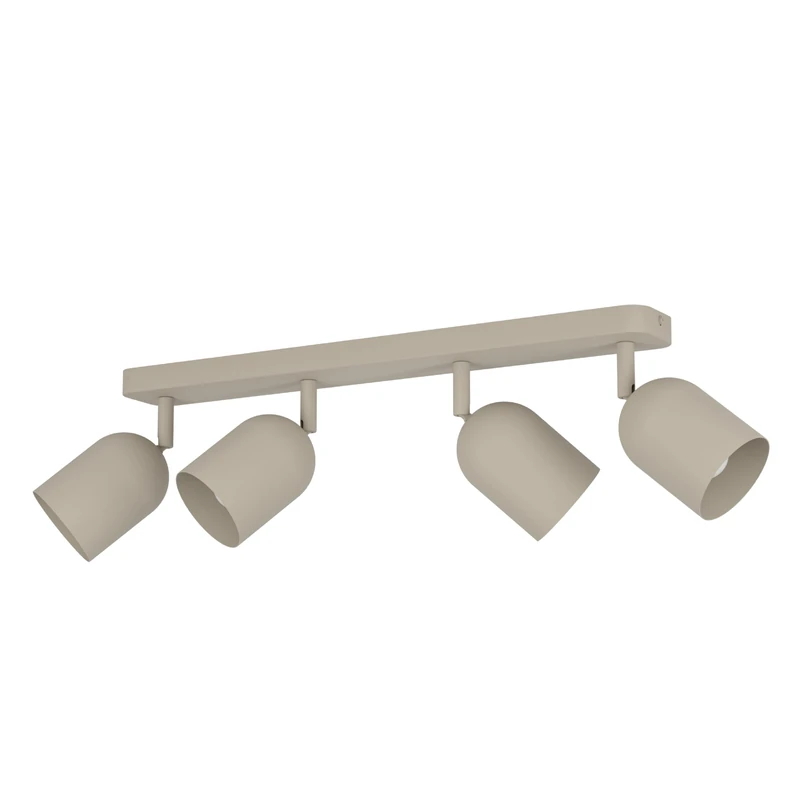 Eglo Spotlight bar Tilston, Light Fitting with 4 Flexible Spots, Ceiling lamp for Living Room and Bedroom, Sand Beige Steel, E14 Socket
