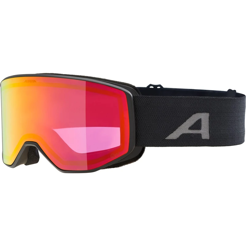 ALPINA VENET Q-LITE – mirrored, contrast-enhancing OTG ski goggles with 100% UV protection, for adults - black matt - M - Image 1