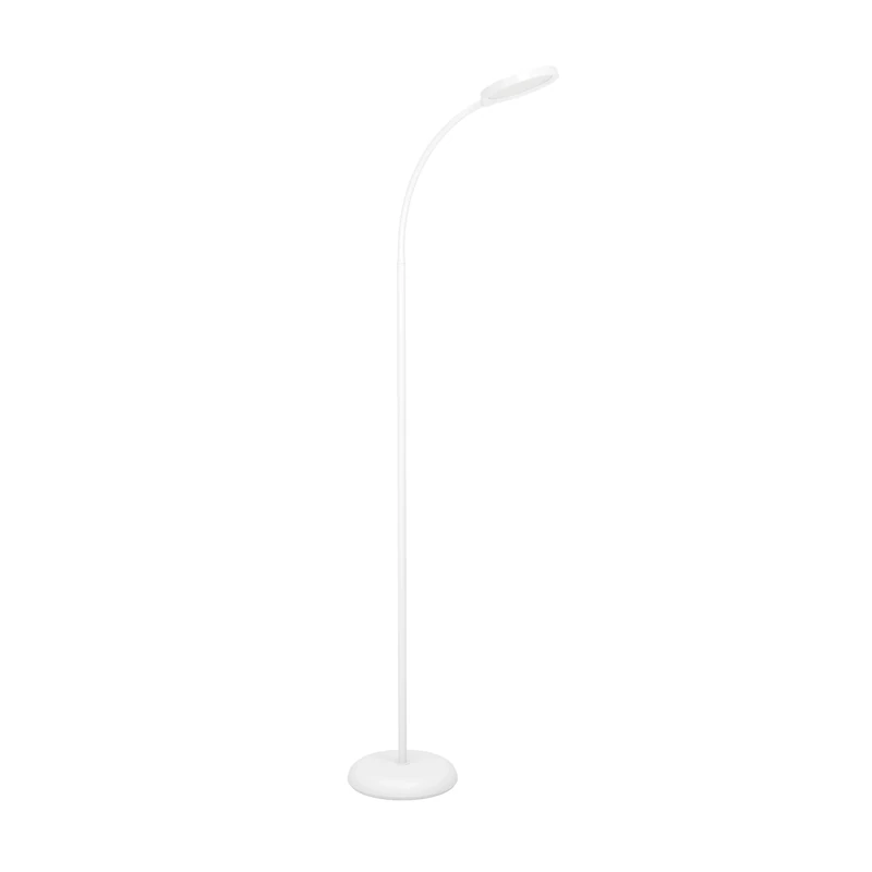Eglo LED arc Floor lamp Lauro, Touch-dimmable floorlamp for Living Room, Flexible Standing Light for Reading, White Plastic, Warm - Cool White, 132 cm