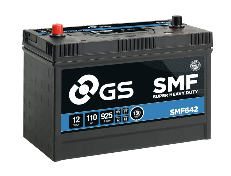 GS SMF642 12V 110Ah 925 CCA Maintenance Free Super Heavy Duty Truck, Bus & RV Battery - Image 1