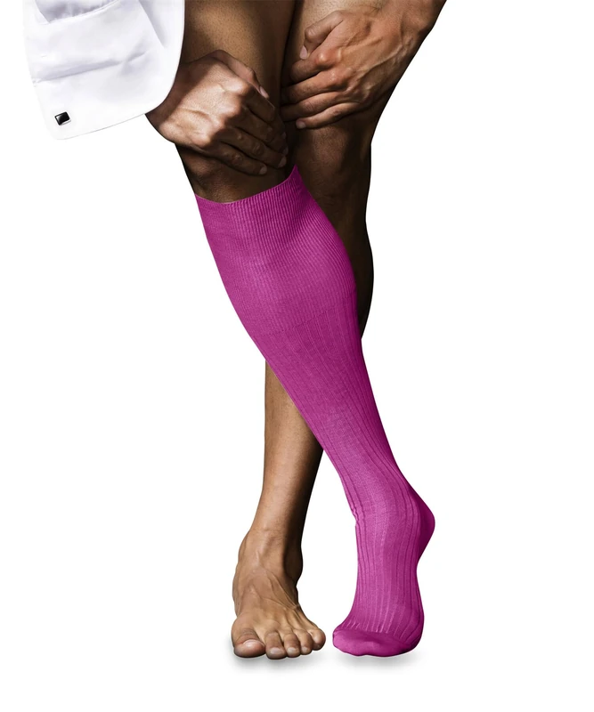 FALKE Men's No. 10 M Kh Cotton Long Plain Knee-High Socks 1 Pair, Pink Lollipop 8069, 8.5-9.5
