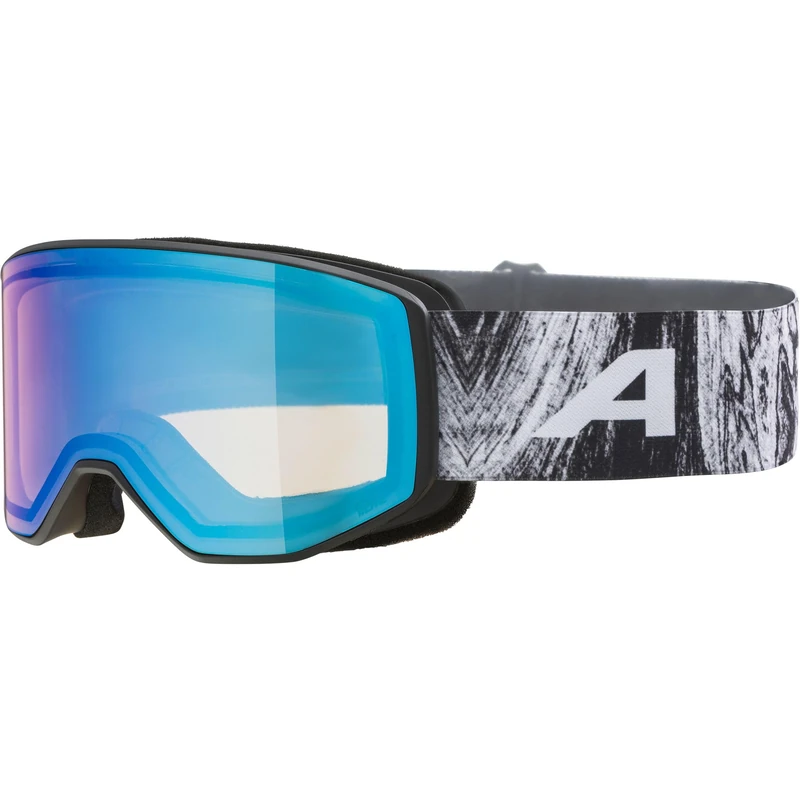 ALPINA VENET Q-LITE – mirrored, contrast-enhancing OTG ski goggles with 100% UV protection, for adults - black-glacier matt - M - Image 1
