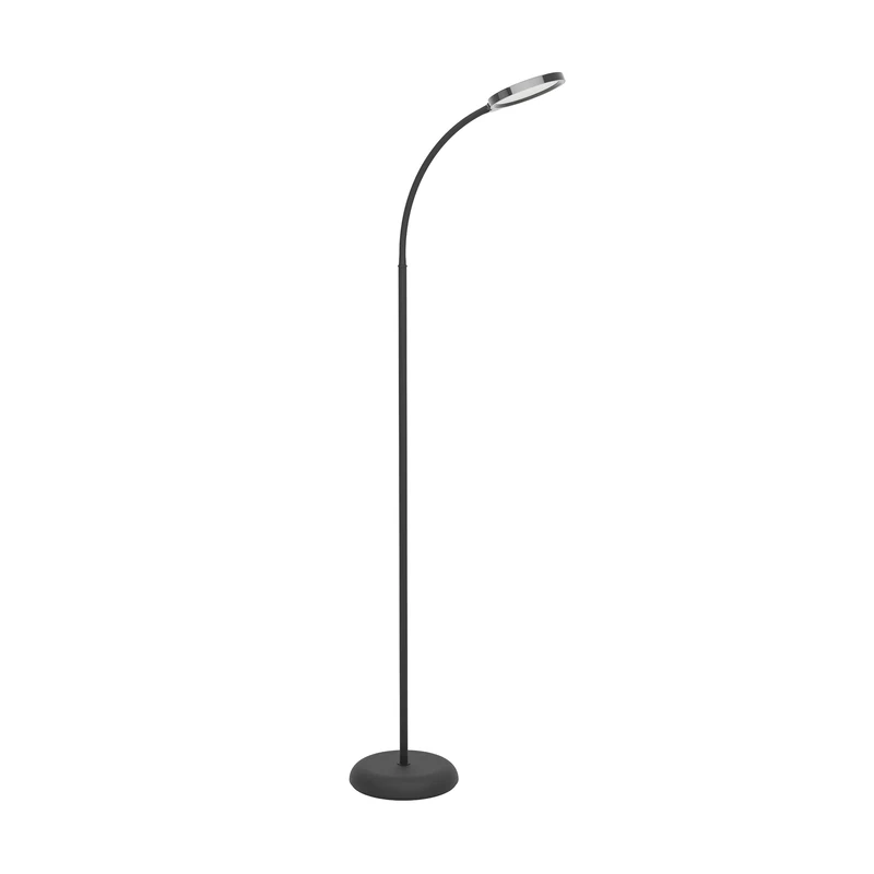 Eglo LED arc Floor lamp Lauro, Touch-dimmable floorlamp for Living Room, Flexible Standing Light for Reading, Black Plastic, Warm - Cool White, 132 cm