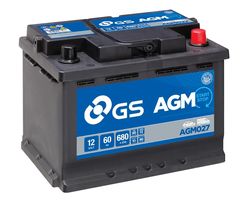 GS AGM027 12V 60Ah 640 CCA AGM Start Stop Car, Truck & Van Battery