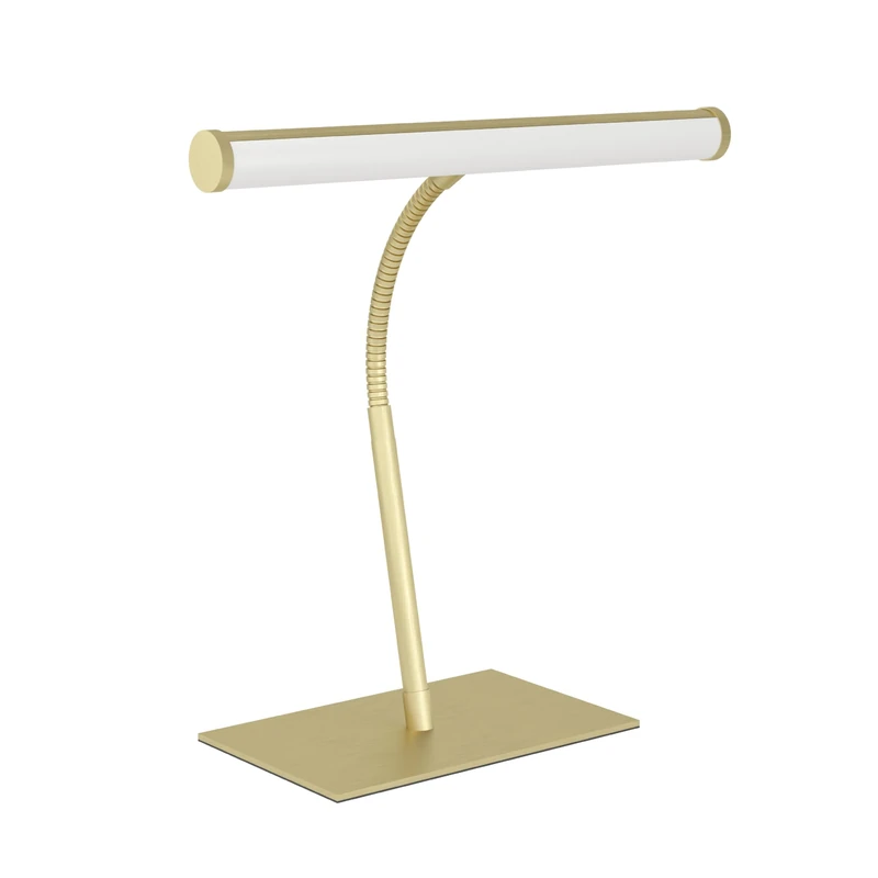 Eglo LED Desk lamp Riccione, Touch-dimmable Office Lighting with Flexible arm, Table Light Fitting for Reading, Brass Coloured Metal, Warm - Cool White