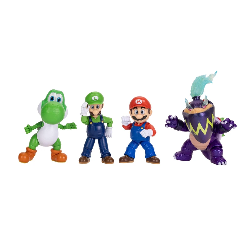 The Super Mario Galaxy Movie 5" / 12.7cm Action Figure Multipack, Officially Licensed by Jakks Pacific, Includes Mario, Luigi, Yoshi & Exclusive Wonder Bowser Jr. Figures, Articulated Design, for 3+