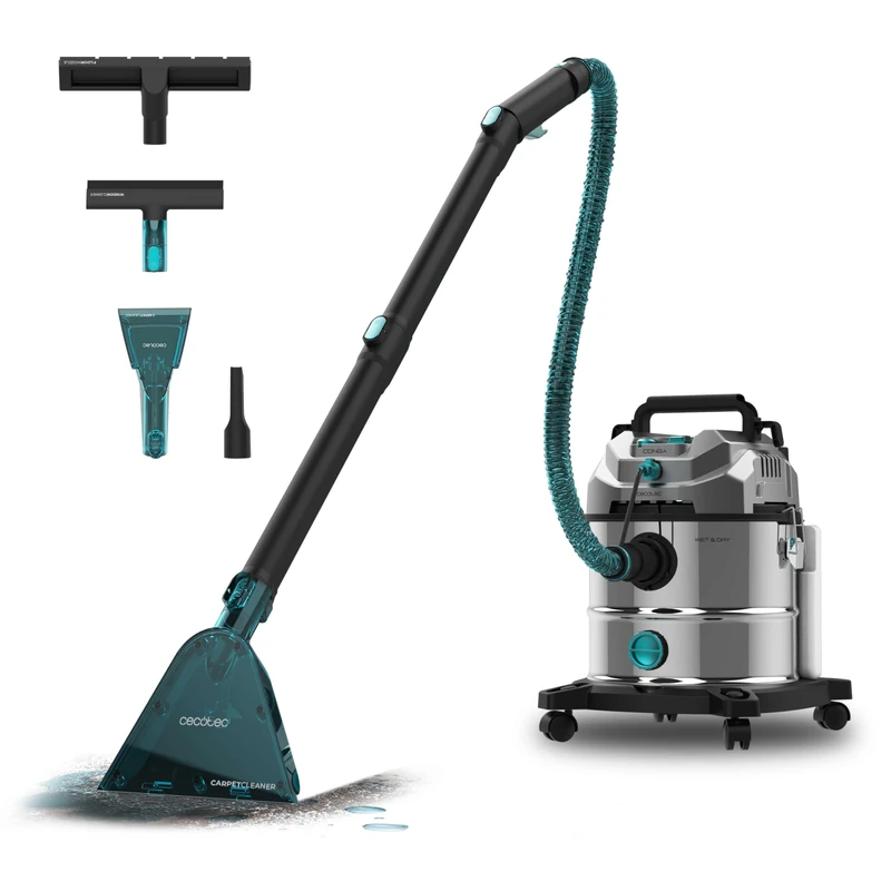 Cecotec CarpetClean 20000 Pro Ultra Solid, Liquid, Upholstery and Carpet Vacuum Cleaner with Conga Thread 1600W, 21kPa Power, 2 in 1 Function, Capacity 20L, Accessory Kit, Range 7 m