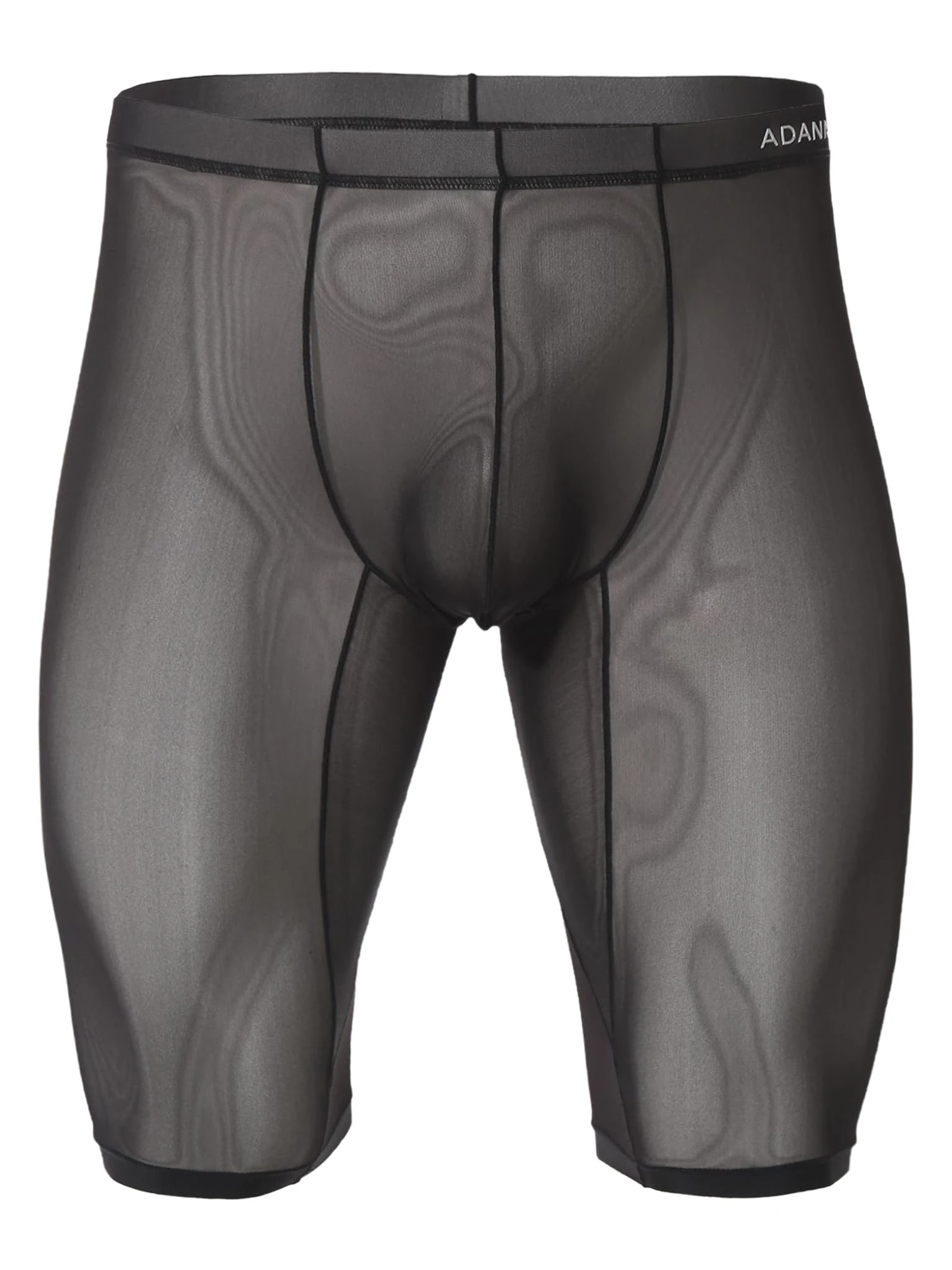 Zaldita Mens See Through Mesh Shorts Underwear Sheer Nylon Shorts Bulge Pouch Beach Swim Trunks Black XL