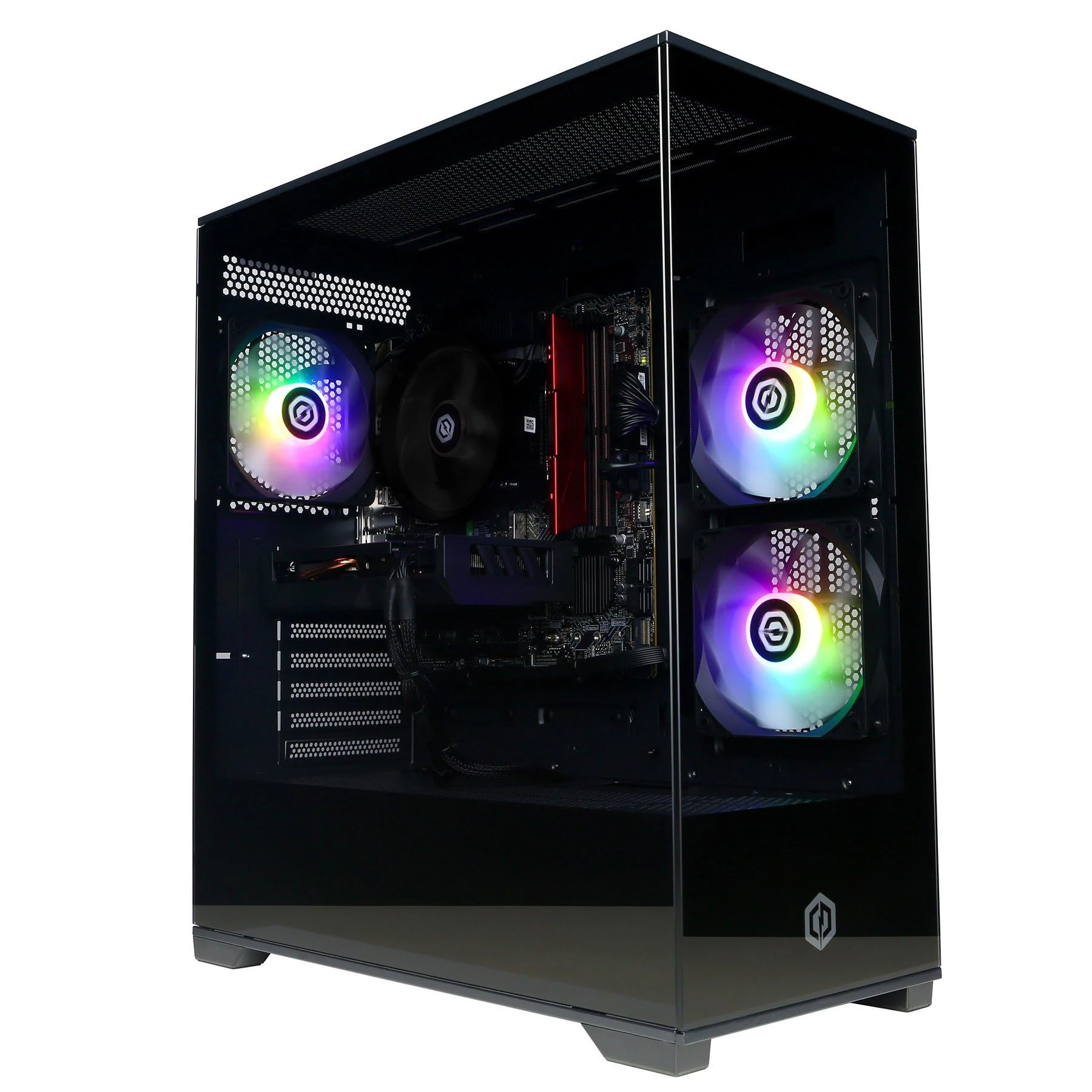 CyberPowerPC Wyvern Gaming PC - AMD Ryzen 7 8700F, AMD Radeon RX 9060 XT 8GB, 16GB RAM, 1TB NVMe SSD, 650W 80+ PSU, Wi-Fi, Windows 11, Prism Panoramic RGB Black