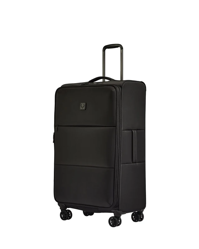 ANTLER - Soft Stripe 2.0 Large Suitcase - Durable, Lightweight & Expandable, 4 Spinner Wheels - Adjustable Handle, TSA Lock, 81cm - Black