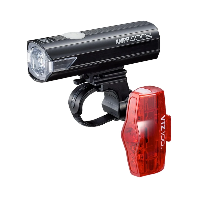 CatEye Bike Lights Set - 400 Lumen LED Front Bicycle Light Front & Back with OptiCube Lens | Multiple Modes, 60hr Battery Life MTB | Rechargeable Cycling Lighting for Night Riding | CatEye Accessories