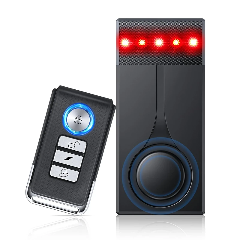 108dB Car Alarm System, Vehicle Anti-Theft Vibration Sensor Alarm & Red Light, Wireless Remote Anti Theft Car Device with Magnetic Install Design for Car, Truck