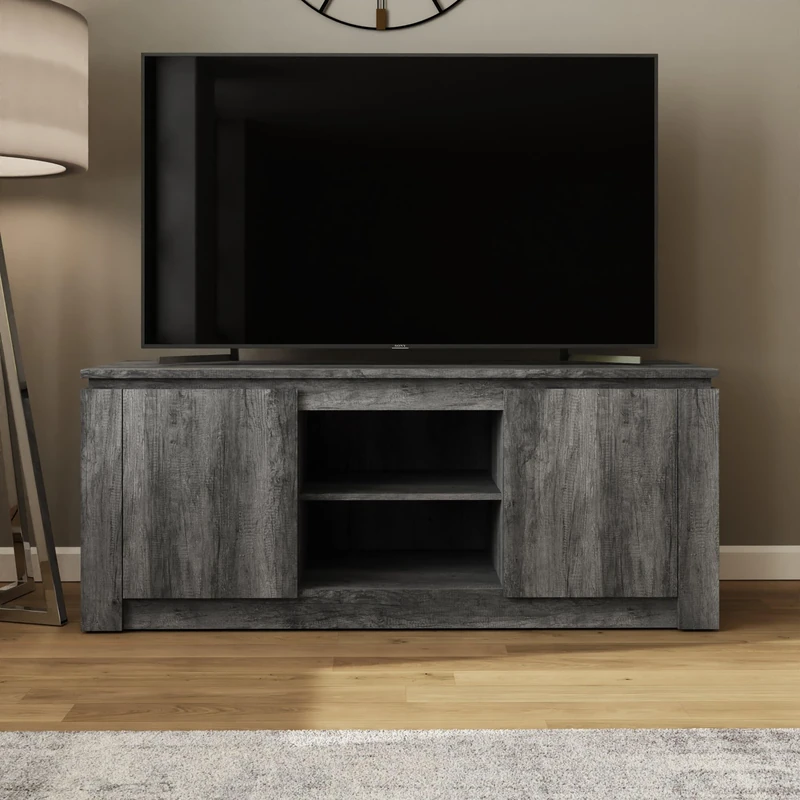 Canyon Charcoal Grey Wide TV Unit Large Stand Cabinet with Shelves & Storage