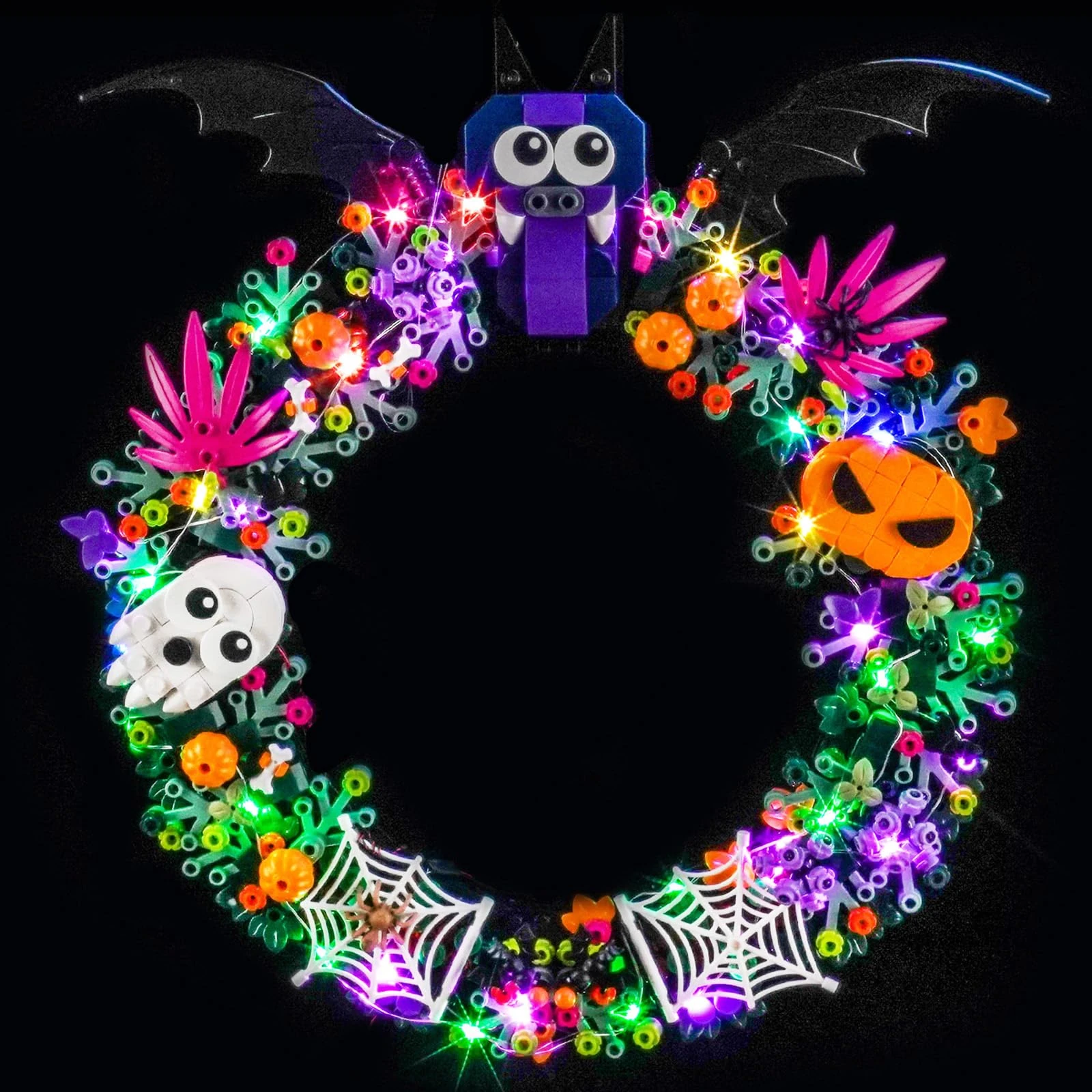 LocoLee Led Light Set Compatible with Lego 40825 Halloween Wreath Led Decoration Lighting Kit Compatible with Lego 40825 Building Blocks Model,Only Lights Set,No Model (Flashing Light)