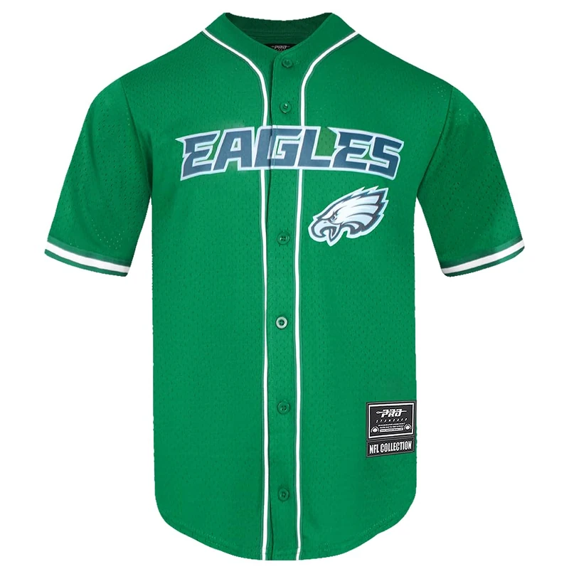 Pro Standard Mens NFL Philadelphia Eagles Mesh Button Down Top Kelly Green L