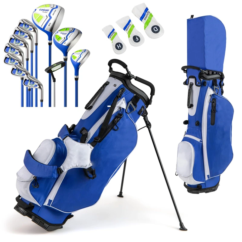 GYMAX Golf Clubs for Men Women, 12PCS Right Handed Complete Golf Set (Blue)