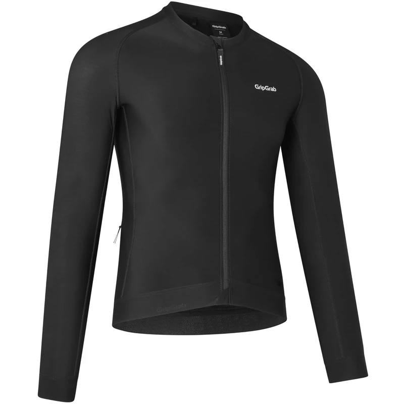 GripGrab PACR Long Sleeve Cycling Jersey Men's Aero Tight Fitting Road MTB Gravel Bike Shirt for Men Breathable Black