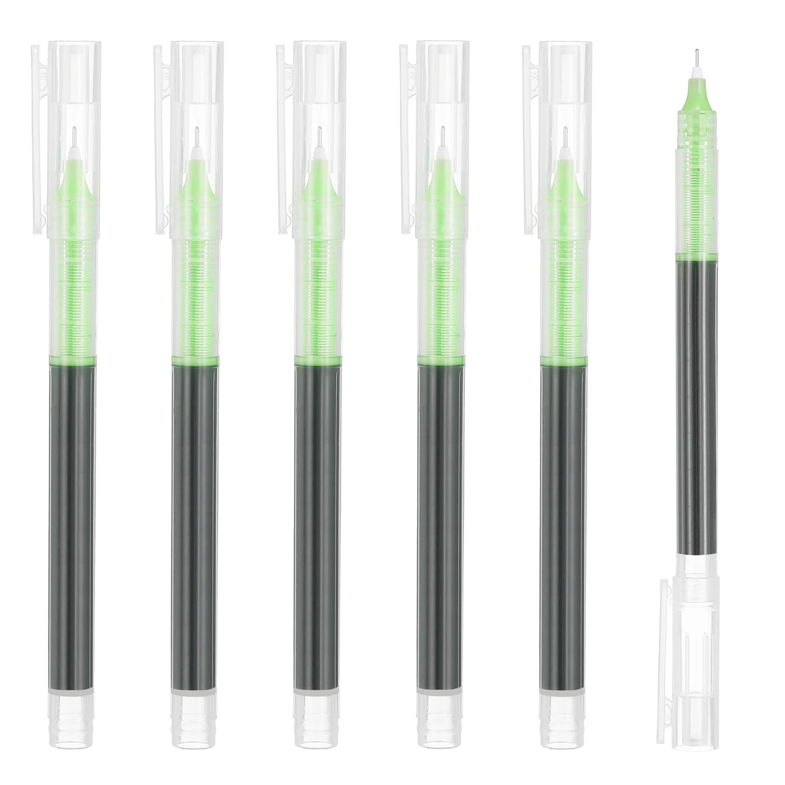 PATIKIL 6Pcs Colored Gel Ink Pens, 0.5mm Extra Fine Point Smooth Writing Japanese Quick Drying Liquid Ink Rollerball Pens for Office Stationery Classroom Teachers, Yellow Green