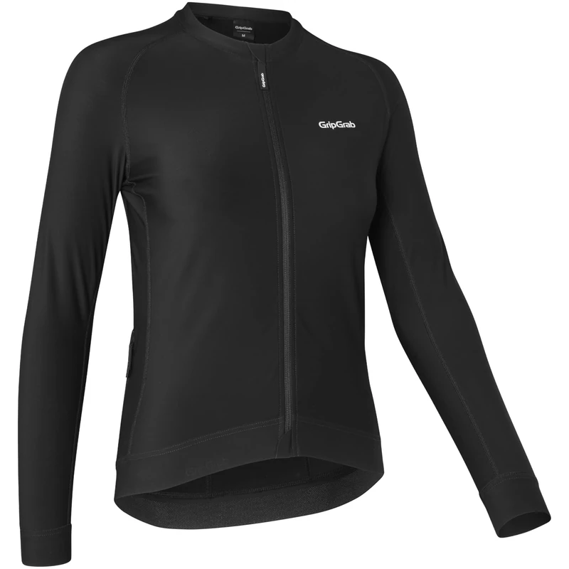 GripGrab Women's PACR Long Sleeve Cycling Jersey Aero Tight Fitting Road MTB Gravel Bike Shirt for Women Breathable Black