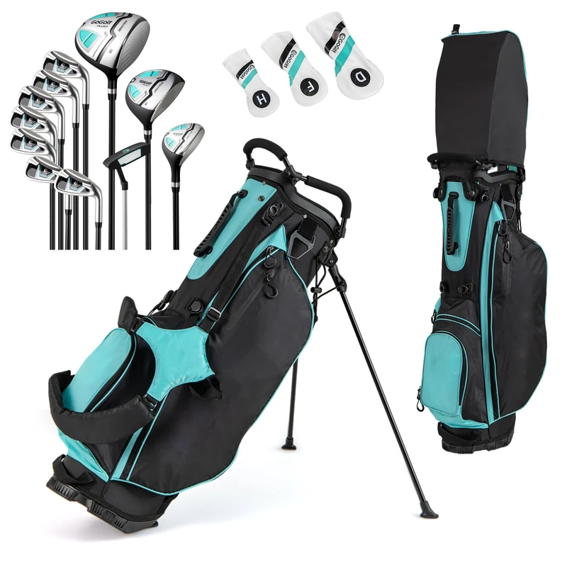 GYMAX Golf Clubs for Men Women, Right Handed Complete Golf Set (Green)