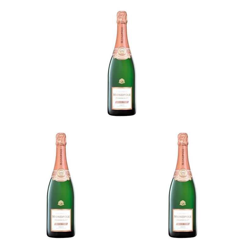 Heidsieck Monopole Rose Top Champagne 750 ml (Pack of 3)