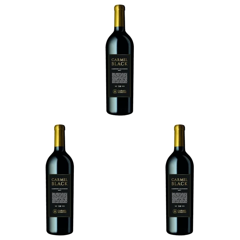 Carmel Signature Black Cabernet Sauvignon | Full-Bodied Red Wine with Rich Blackcurrant Notes | Aged in French Oak, Perfect for Pairing and Cellaring | 14% ABV (Pack of 3)