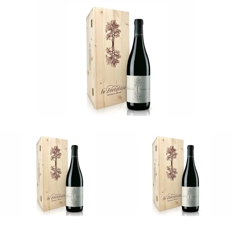 Lo Zoccolaio Barolo DOCG Piedmont Red Dry Wine with Wood Case - Luxury Red Wine - Gifts for Women - Mum - 1x750 ml (Pack of 3)