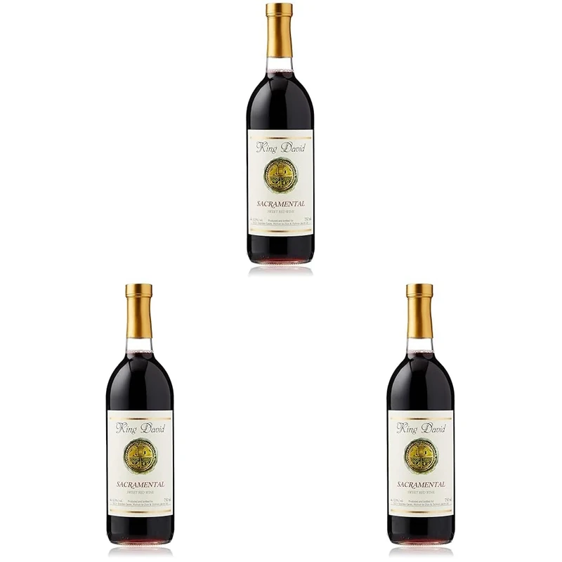 Carmel King David Sacramental - Sweet Red Wine - 750ml (Pack of 3)