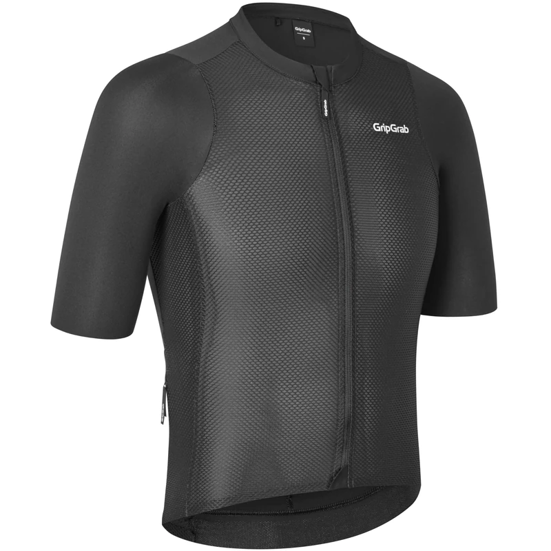 GripGrab PACR Lightweight Short Sleeve Summer Cycling Jersey Men's Highly Breathable Road Gravel Bike Shirt for Men Black