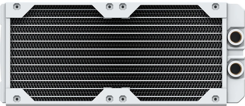 CORSAIR Hydro X Series XR5 240mm V2 Custom Cooling Radiator – Compatible with iCUE LINK Fans, 2x120mm Fan Mounts, Screw Protection Plates, G1/4” Threads – White
