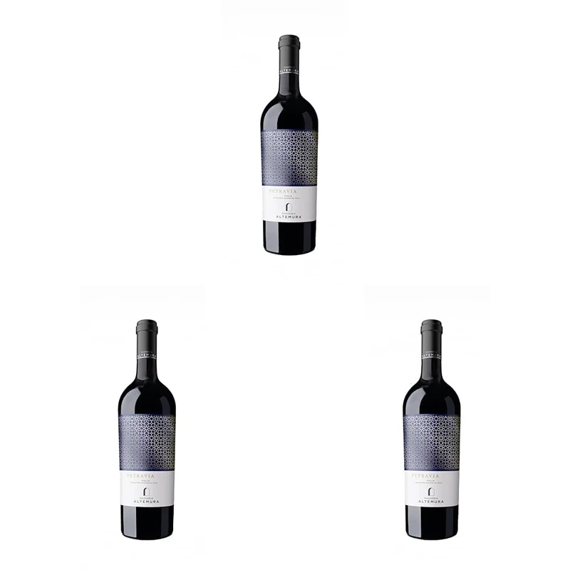Masseria Altemura Petravia Aglianico - Italian Still Red Wine from the Apulia Region, Italy - 100% Aglianico Grapes - 75cl / 750ml, 14% ABV (Pack of 3)