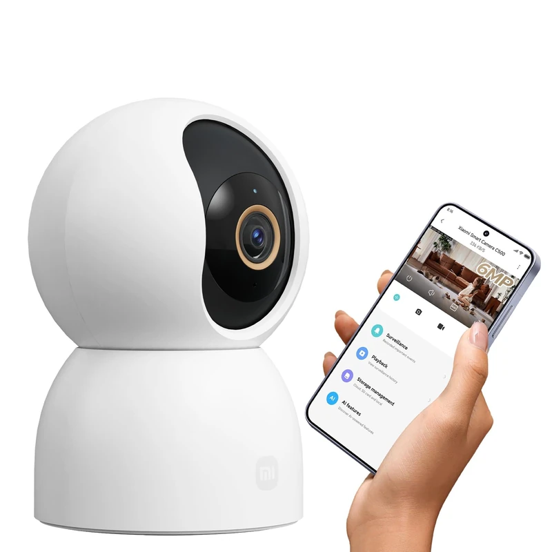 XIAOMI C500 Indoor Camera 3.5K UHD, Indoor Secruity Camera, WiFi Camera, Home Pet Dog Camera, Baby Monitor, AI Detection/Tracking, Physical lens Shielding, 360° Panorama, Colour Night Vision