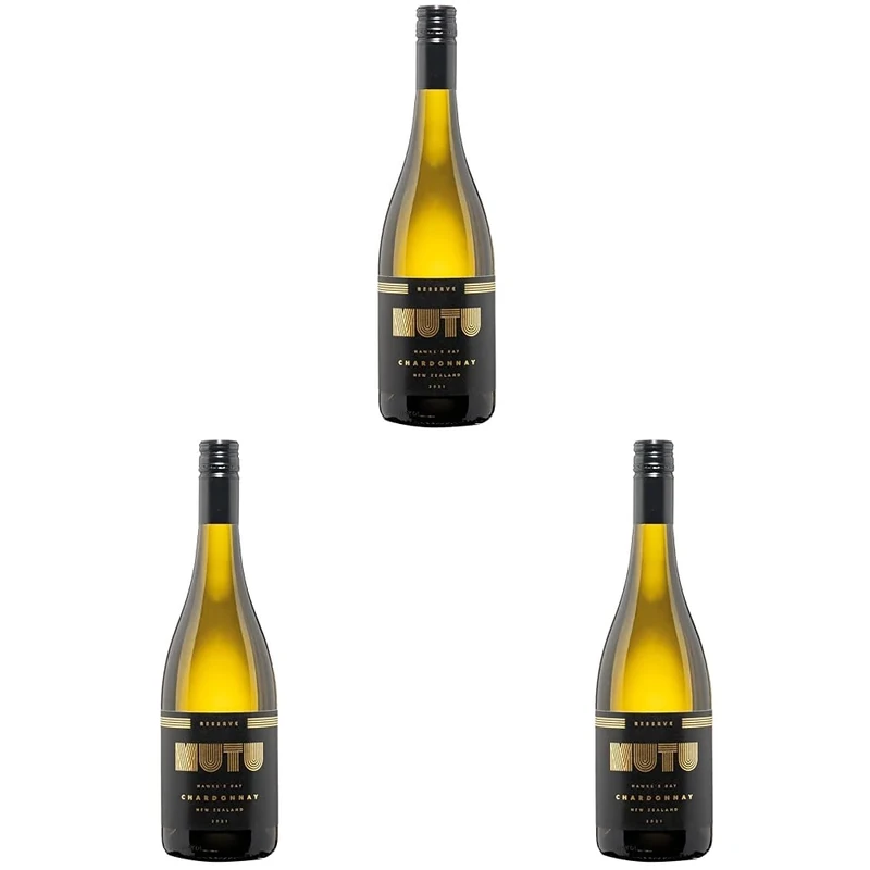 MUTU, Reserve Chardonnay, Hawkes Bay, New Zealand. 13.5% ABV (Pack of 3)
