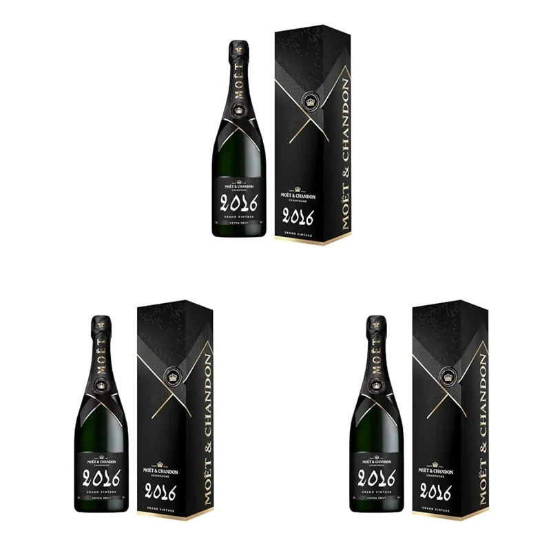 Moët & Chandon Grand Vintage 2016, Giftbox, 75cl (Pack of 3)