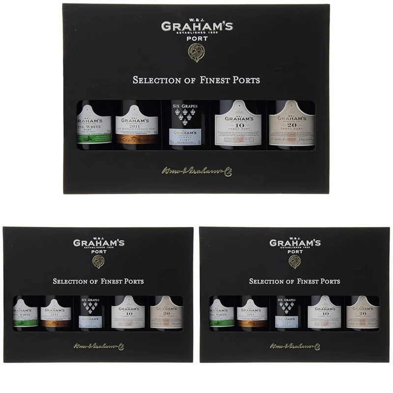 Graham's Port Selection Presentation Pack (White Port, LBV Port, Reserve Port, 10 Year Old Tawny Port, 20 Year Old Tawny Port), 20 cl, (Case of 5) (Pack of 3)