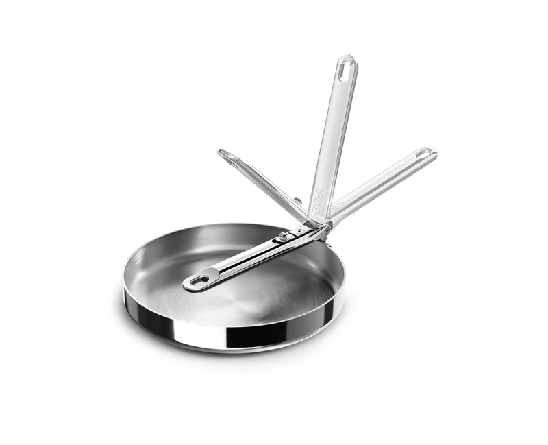 Joseph Joseph Space Steel 9.5" Stainless Steel Frying Pan, Folding Handle