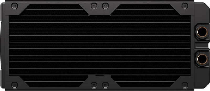 CORSAIR Hydro X Series XR7 240mm V2 Custom Cooling Radiator – Compatible with iCUE LINK Fans, 2x120mm Fan Mounts, Screw Protection Plates, G1/4” Threads – Black